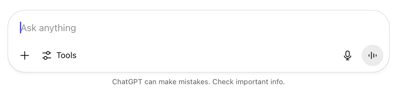 ChatGPT disclaimer